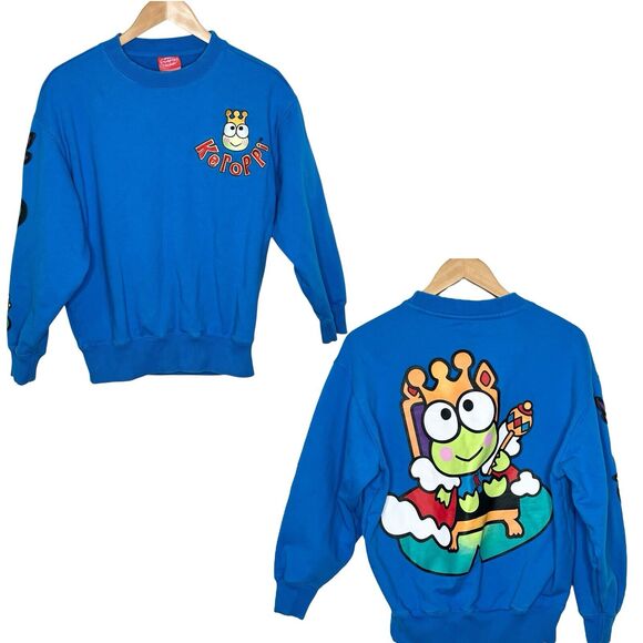 Sanrio x Dumbgood Keroppi Sweatshirt Womens XS King Graphic Crewneck Hello Kitty - Picture 1 of 10
